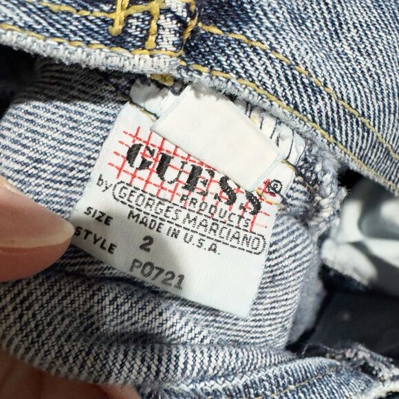 Guess by Georges Marciano Women Size 2 Blue Denim Bib Overalls Pleated USA 80s - Picture 8 of 10